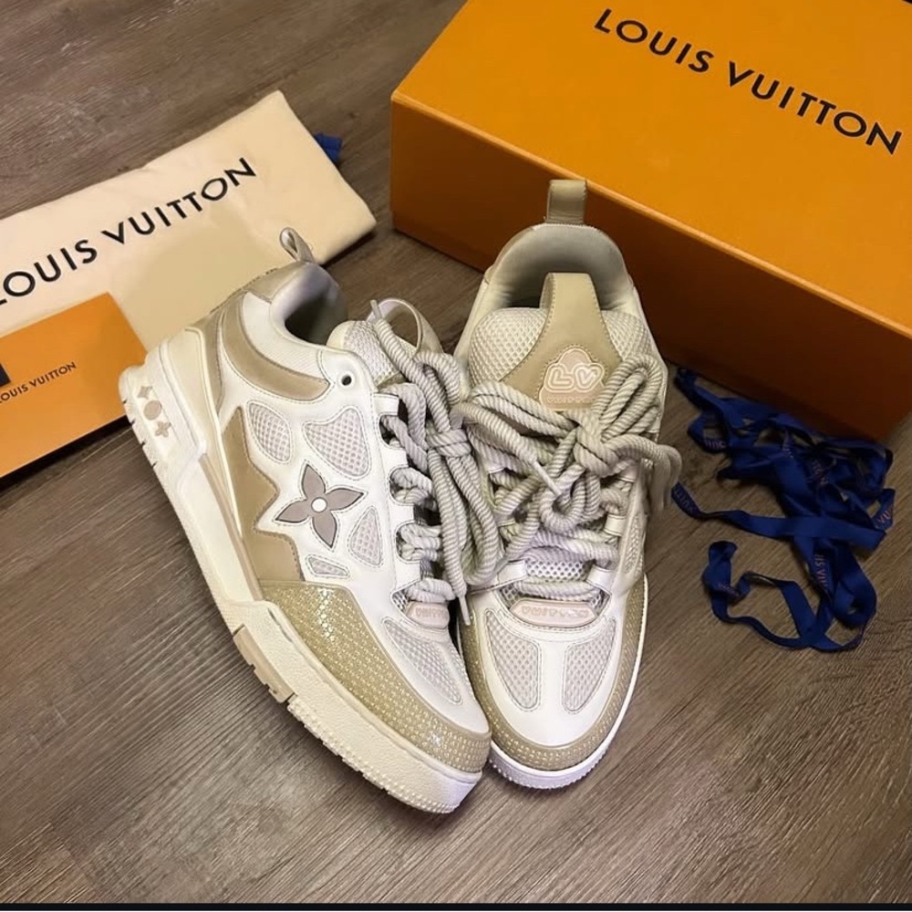 Louis Vuitton Cream and Tan Sneakers